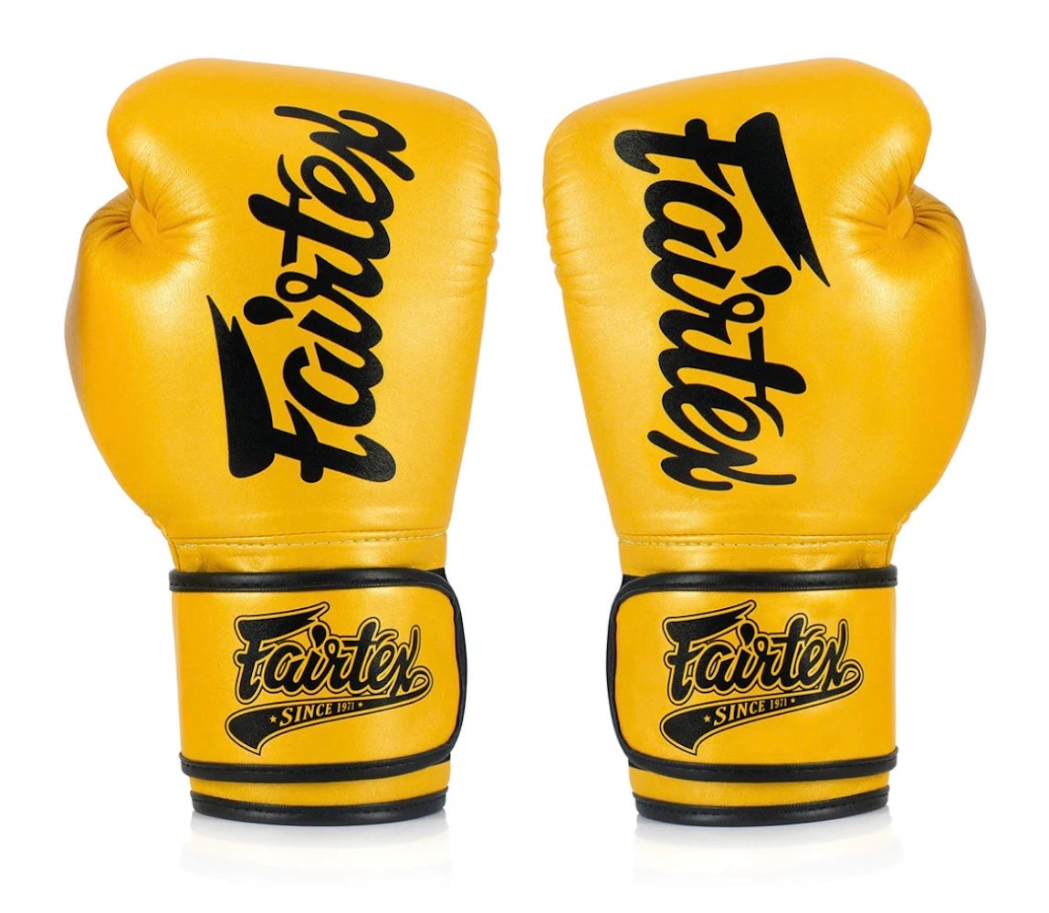 Fairtex Gold Color Muay Thai Style KickBoxing Gloves-BGV18-Special