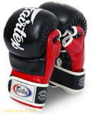 Fairtex Super Sparring Grappling MMA Gloves-FGV18-Top Grain Leather-Extra Thick Padding on Knuckle-Made in Thailand