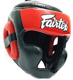 Fairtex Padded Top Diagonal Vision Headgear - HG13PD  - Genuine Leather - Handmade in Thailand