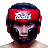 Fairtex Padded Top Diagonal Vision Boxing Martial Arts Headgear-HG13PD-Genuine Leather-Handmade in Thailand