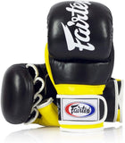 Fairtex Super Sparring Grappling MMA Gloves-FGV18-Top Grain Leather-Extra Thick Padding on Knuckle-Made in Thailand