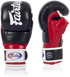 Fairtex Super Sparring Grappling MMA Gloves-FGV18-Top Grain Leather-Extra Thick Padding on Knuckle-Made in Thailand