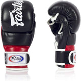 Fairtex Super Sparring Grappling MMA Gloves-FGV18-Top Grain Leather-Extra Thick Padding on Knuckle-Made in Thailand