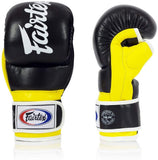 Fairtex Super Sparring Grappling MMA Gloves-FGV18-Top Grain Leather-Extra Thick Padding on Knuckle-Made in Thailand