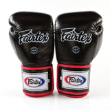 FAIRTEX PRO SUPER SPARRING BOXING GLOVES - 3TONE - BLACK/WHITE/RED COLOR