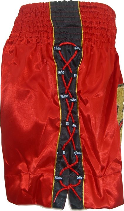 Fairtex RED LACE Muay Thai Kickboxing Shorts-BS0602-100% Satin