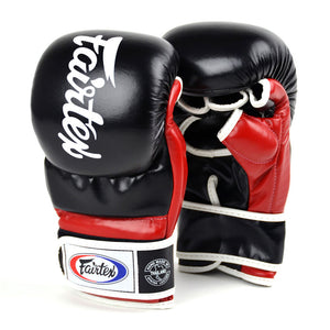 Fairtex Super Sparring Grappling MMA Gloves - FGV18 - Top Grain Leather - Extra Thick Padding on Knuckle -Made in Thailand