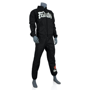 Fairtex Vinyl Sweat Suit - VS2 - Black - Features a Zip-Up Top and Bottom - Premium quality