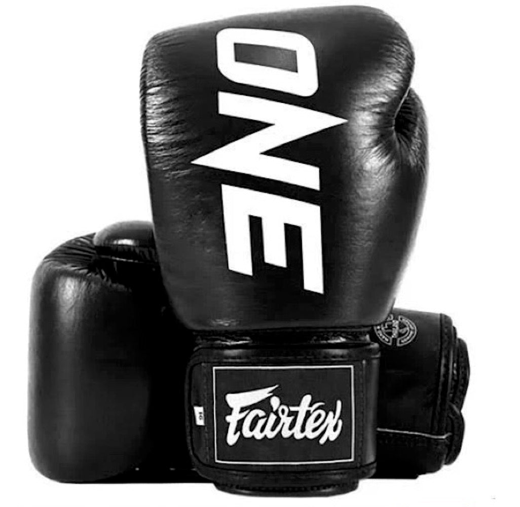 Fairtex One Championship Muay Thai Kickboxing Gloves BGV1 ONE Handmade in Thailand of premium quality leather MMA Blast MMA Blast