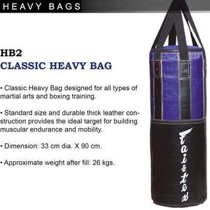 Fairtex Classic Heavy Bag - HB2 (UnFilled) - Martial Arts and Boxing Training