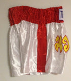 MUAY KICKBOXING "THAI BOXING" SHORTS -  TBS-WHITE/RED