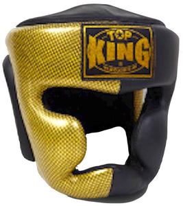 Top King "EMPOWER CREATIVITY" Muay Thai Kickboxing Headgear - TKHGEM-02-GD (Black)