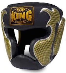 Top King "EMPOWER CREATIVITY" Muay Thai Kickboxing Head Guard - TKHGEM-01-GD (Black)