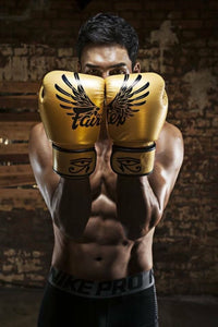 Fairtex "FALCON" Muay Thai Style Training Gloves - BGV1 - Gold Color