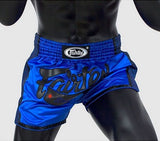 FAIRTEX BLUE SLIM CUT MUAY THAI KICK BOXING SHORTS - BS1702