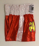 MUAY "THAI BOXING" KICKBOXING SHORTS TBS-RED w/ WHITE STRIPES