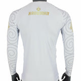 Fairtex White Skin-Tight Long Sleeve Rash Guard-RG7-Made from 80% Nylon and 20% Spandex