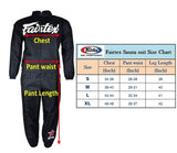 Fairtex Vinyl Sweat Suit - VS2 - Black - Features a Zip-Up Top and Bottom - Premium quality