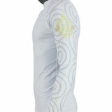 Fairtex White Skin-Tight Long Sleeve Rash Guard-RG7-Made from 80% Nylon and 20% Spandex