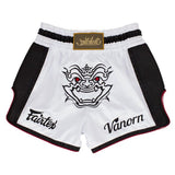 FAIRTEX VANORN SLIM CUT MUAY THAI KICK BOXING SHORTS - BS1712 - White
