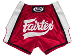 FAIRTEX Red/White SLIM CUT MUAY THAI KICK BOXING SHORTS - BS1704