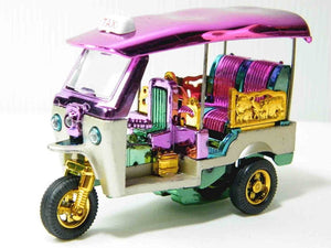 Thai Gold Authentic Bangkok Siam Vintage Tuk Tuk Tax Car Souvenir Collectible for Home Decoration and gift-Comes Pre-Wrapped-Handcrafted in Thailand