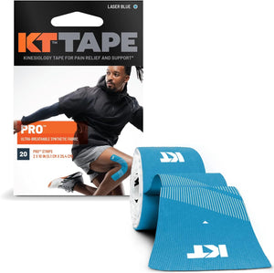 KT Tape PRO Synthetic Kinesiology Athletic Tape, 20 Count, 10” Precut Strip- Pain Relief and Support