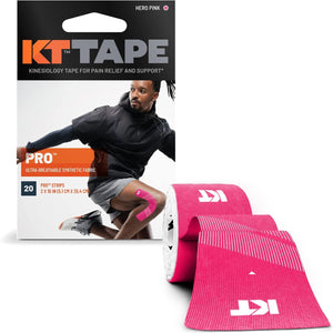 KT Tape PRO Synthetic Kinesiology Athletic Tape, 20 Count, 10” Precut Strip- Pain Relief and Support