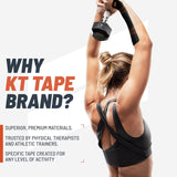 KT Tape PRO Synthetic Kinesiology Athletic Tape, 20 Count, 10” Precut Strip- Pain Relief and Support