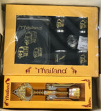 Thai Whiskey Flask Bar Set plus Corkscrew Set-Great Gift Comes Pre-Wrapped-Made in Thailand