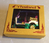 Thai Gold Authentic Bangkok Siam Vintage Tuk Tuk Tax Car Souvenir Collectible for Home Decoration and gift-Comes Pre-Wrapped-Handcrafted in Thailand