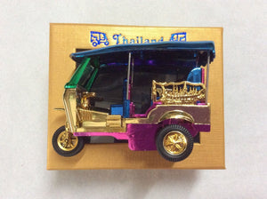 Thai Gold Authentic Bangkok Siam Vintage Tuk Tuk Tax Car Souvenir Collectible for Home Decoration and gift-Comes Pre-Wrapped-Handcrafted in Thailand