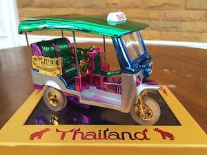 Thai Gold Authentic Bangkok Siam Vintage Tuk Tuk Tax Car Souvenir Collectible for Home Decoration and gift-Comes Pre-Wrapped-Handcrafted in Thailand