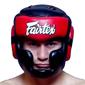 Fairtex Padded Top Diagonal Vision Headgear - HG13PD  - Genuine Leather