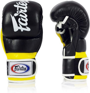 Fairtex Super Sparring Grappling MMA Gloves - FGV18 - Top Grain Leather - Extra Thick Padding on Knuckle -Made in Thailand