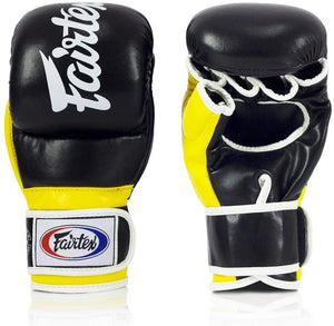 Fairtex Super Sparring Grappling MMA Gloves - FGV18 - Top Grain Leather - Extra Thick Padding on Knuckle -Made in Thailand