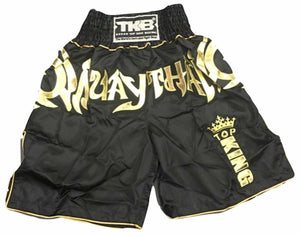 TOP KING Muay Thai Shorts Black & Gold Top King Muay Thai Shorts – MMA Blast