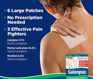 Salonpas Pain Relief Patches for Minor Aches & Pains - 2.83 X 1.81 In - 60 Patches