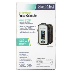 NuvoMed Pulse Oximeter - Blood Oxygen Pulse Oximeter - Healthy Living Made Simple