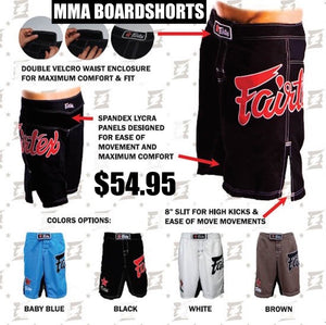 Fairtex Lightweight MMA Boardshorts - AB1 - Quick Dry Microfiber