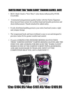 FAIRTEX "DARK CLOUD" MUAY THAI STYLE TRAINING GLOVES -BGV1