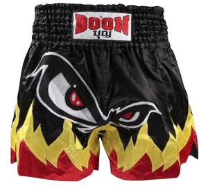 BOON "MONSTER NO FEAR FLAMES" MUAY THAI KICKBOXING SHORTS