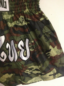 MUAY KICKBOXING "THAI BOXING" SHORTS - TBS-USA ARMY-CAMOUFLAGE