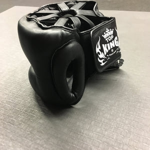 Top King "Pro" Training Open Chin Kickboxing Headguard - TKHGPT (OC) -  PROTECTS THE NOSE