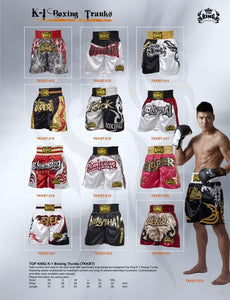 TOP KING MUAY THAI KICKBOXING K1 BOXING TRUNKS  -TKKBT-014