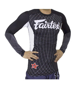 FAIRTEX NEW LONGSLEEVE RASHGUARD - RG4 - BLACK/WHITE