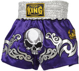 TOP KING MUAY THAI KICKBOXING SHORTS -TKTBS-046 - Purple Death Skull