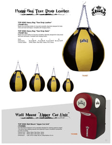 TOP KING HEAVY BAG "TEAR DROP LEATHER" -TKHBT-GL - BLACK/YELLOW