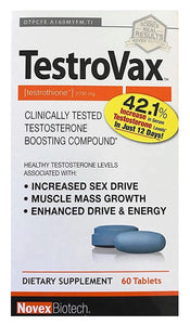 Novex Biotech TestroVax - 60 Capsules - Clinically Tested Testosterone Boosting Compound