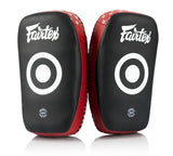 Fairtex Muay Thai Kickboxing Curved Small Lightweight Thai Pads - KPLC6 - Black/Red - Sold as a Pair